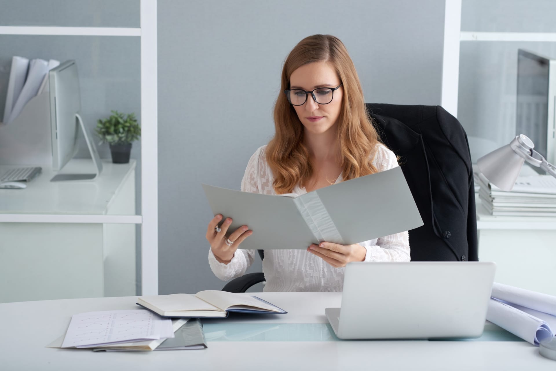Construction site with financial documents